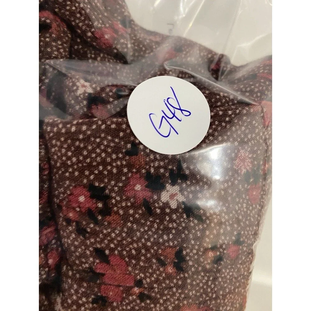 Knox Rose Women’s Burgundy Peasant Long Sleeve Boho Blouse L G48 - Picture 7 of 7